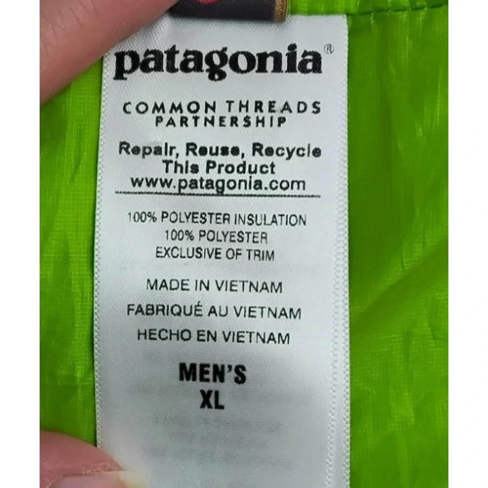 Patagonia Nano Puff Vest Men's XL Lime Green Insulated Active Wear #Z5766